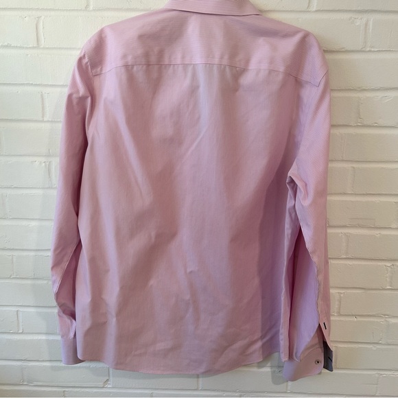 Untuckit Wrinkle-Free Douro Shirt pink & white stripe button down shirt - Picture 5 of 8